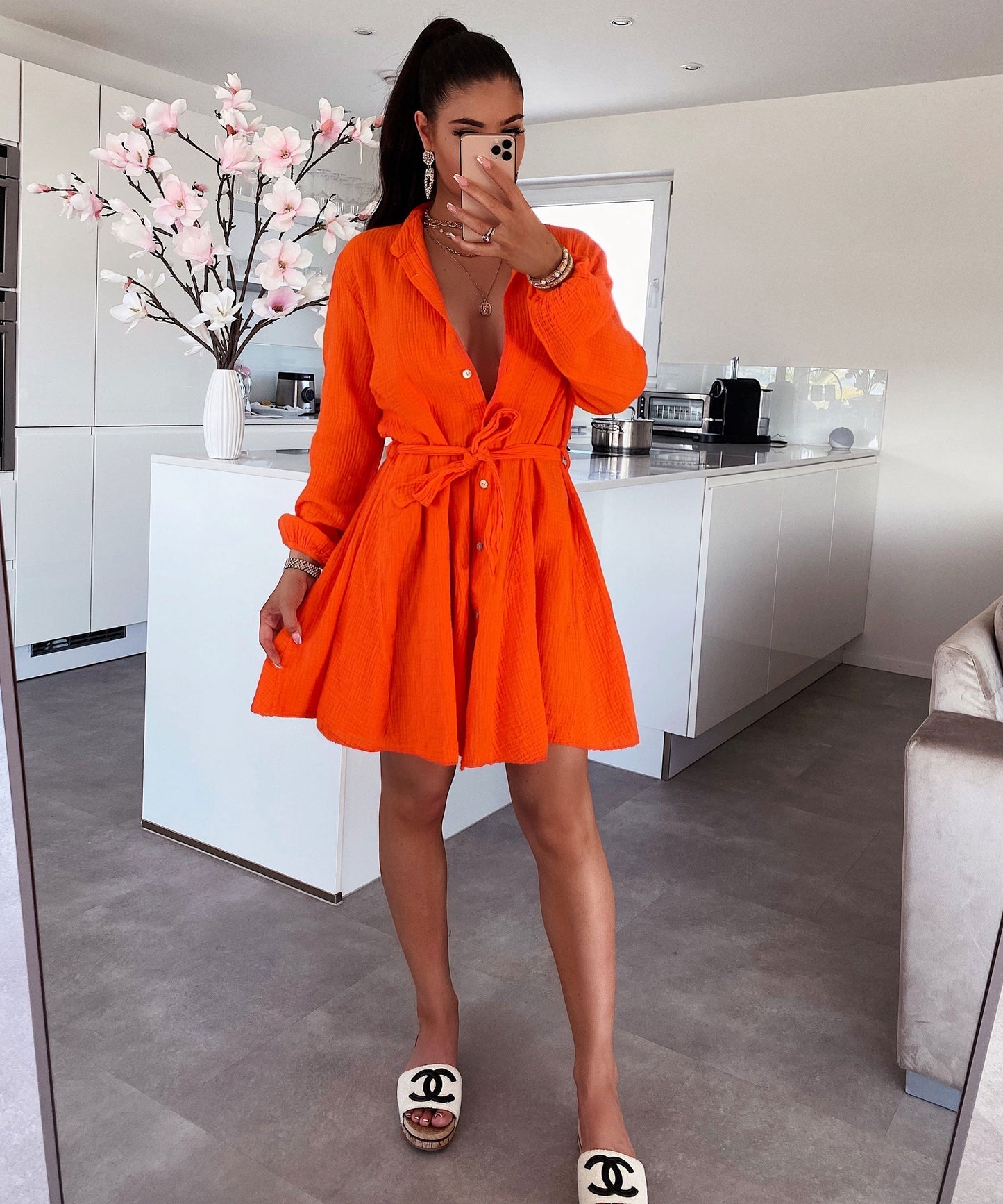 Muslina Robo Lekanteto Oranĝa