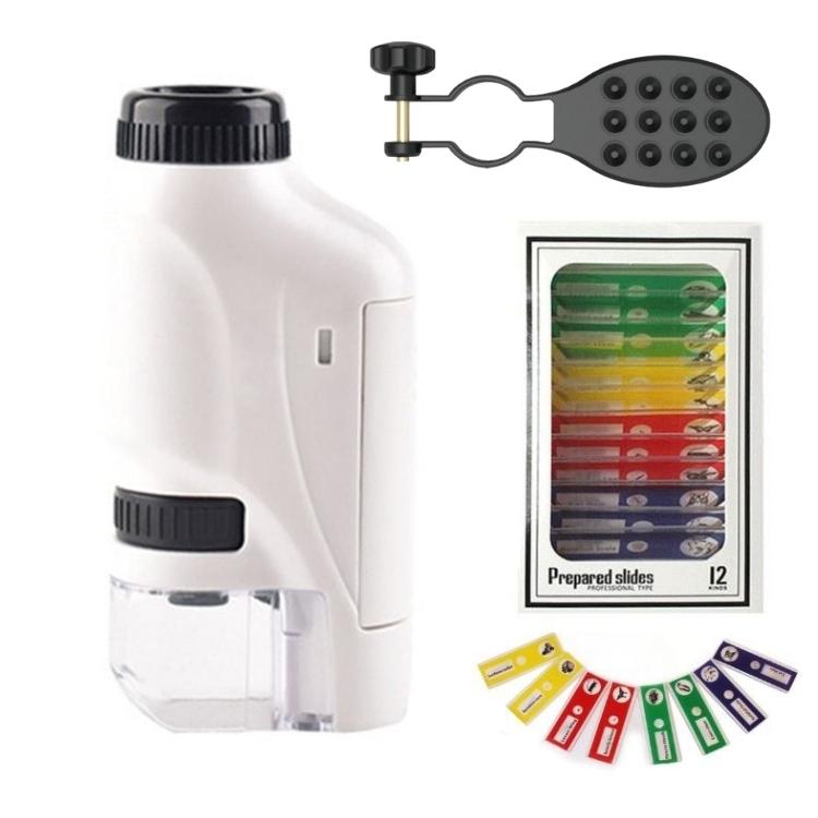 Portebla poŝmikroskopo kun alĝustigebla zomo 60-120x