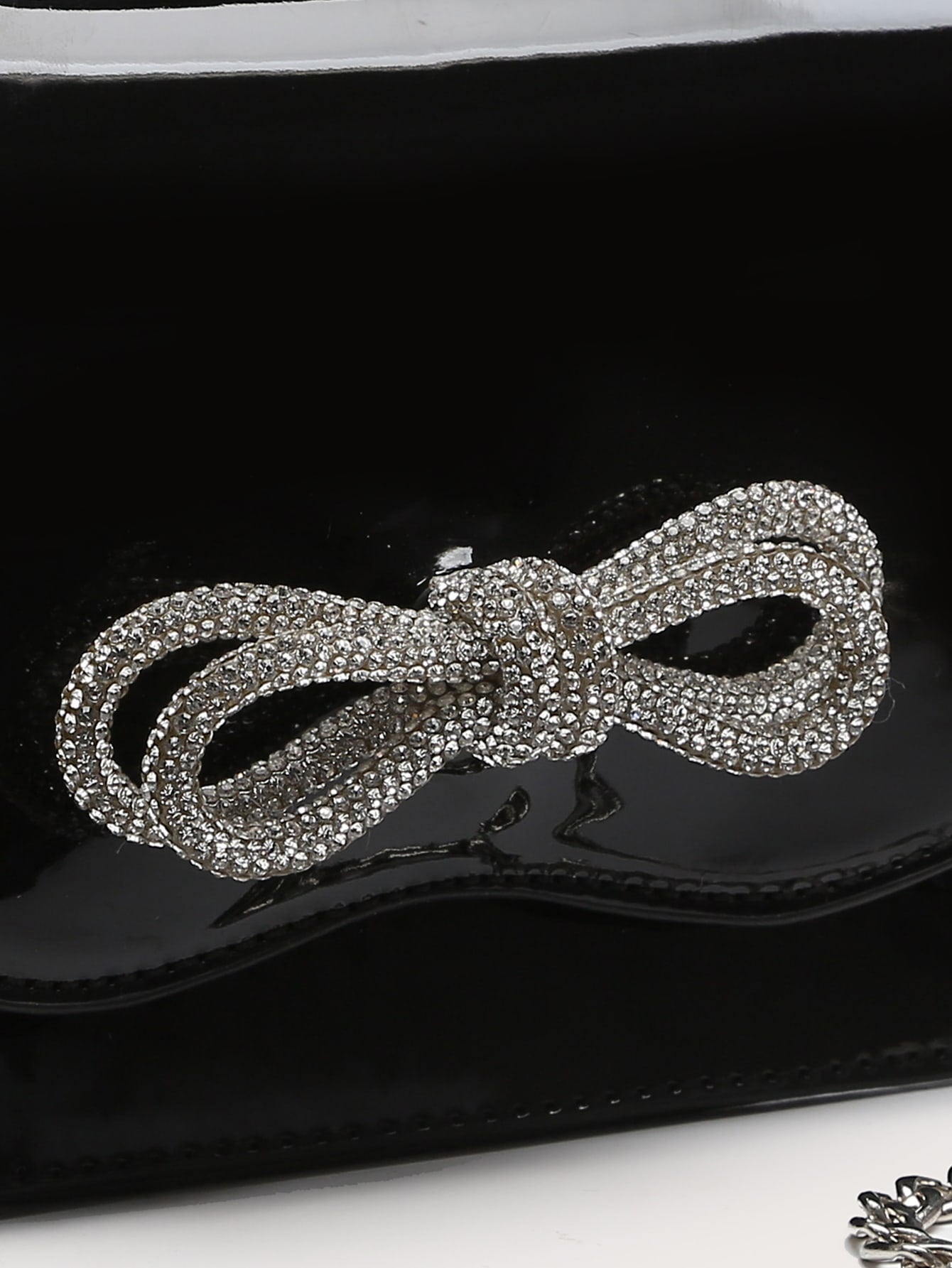 Kvadrata saketo kun mini-ŝtofoj kaj bantornamaĵo, PU-klapo, por ĉiutaga uzo