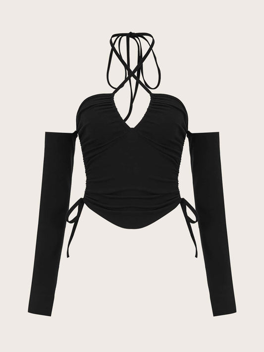 Senmanika ĉemizo kun flanka laĉado