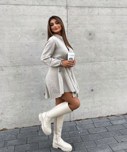 Musselin Kleid Daisy Beige