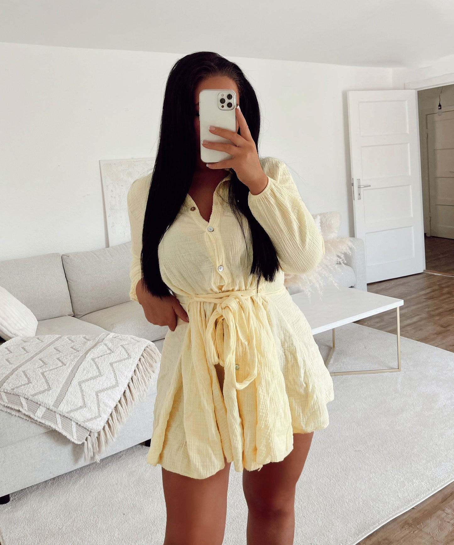 Musselin Kleid Daisy Gelb