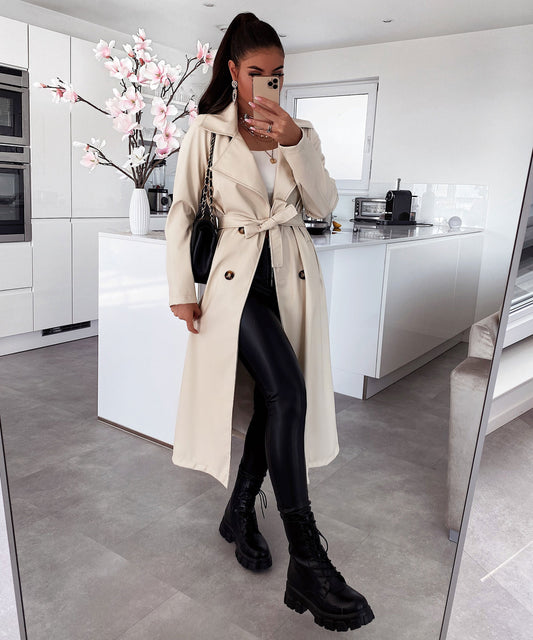 Ledermantel Harlow Spring Beige