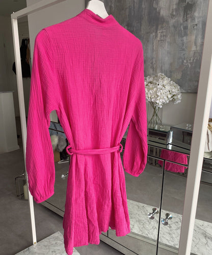 Musselin Kleid Daisy Fuchsia Pink