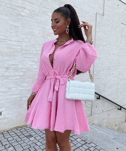 Musselin Kleid Daisy Hellpink