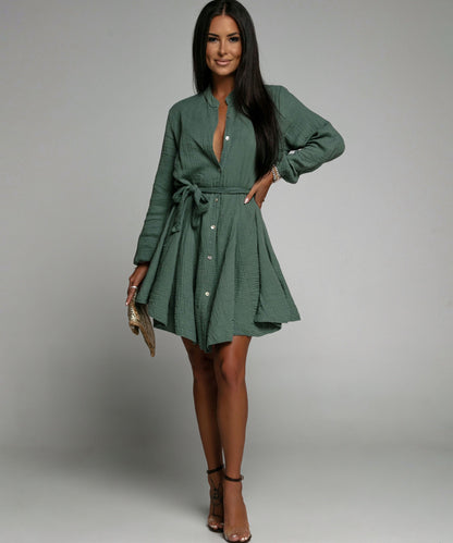 Musselin Kleid Daisy Khaki