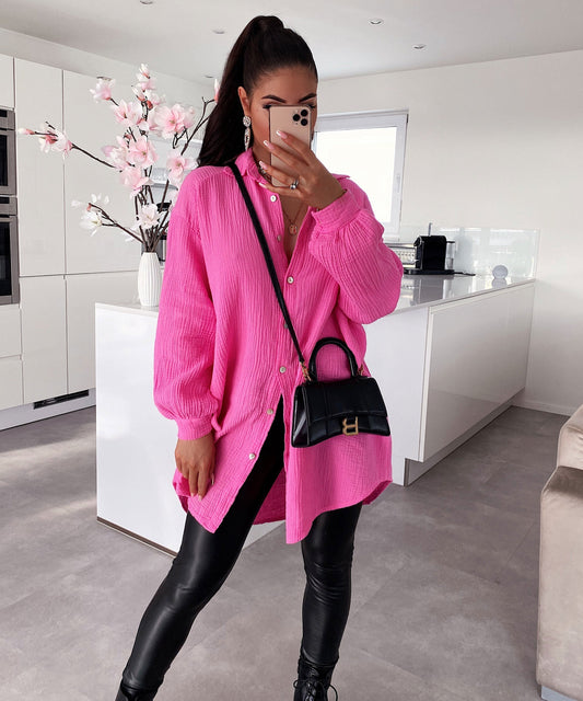 Supergranda muslina bluzo Freya Rozkolora Longa