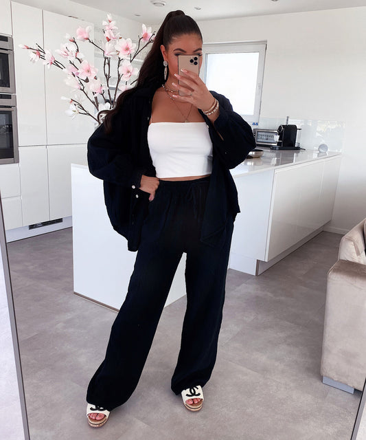 Muslinaj Pantalonoj Abril Nigraj