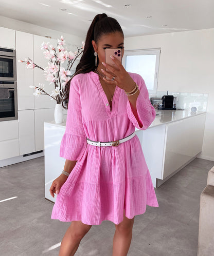Musselin Kleid Alejandra Hellpink