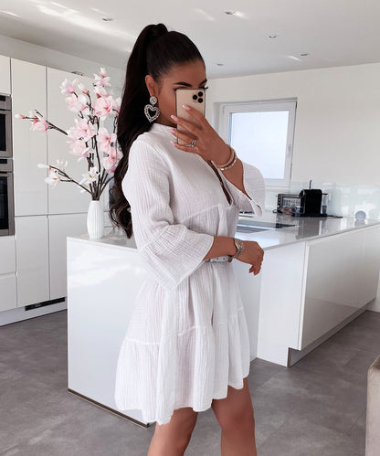 Musselin Kleid Alejandra Weiß