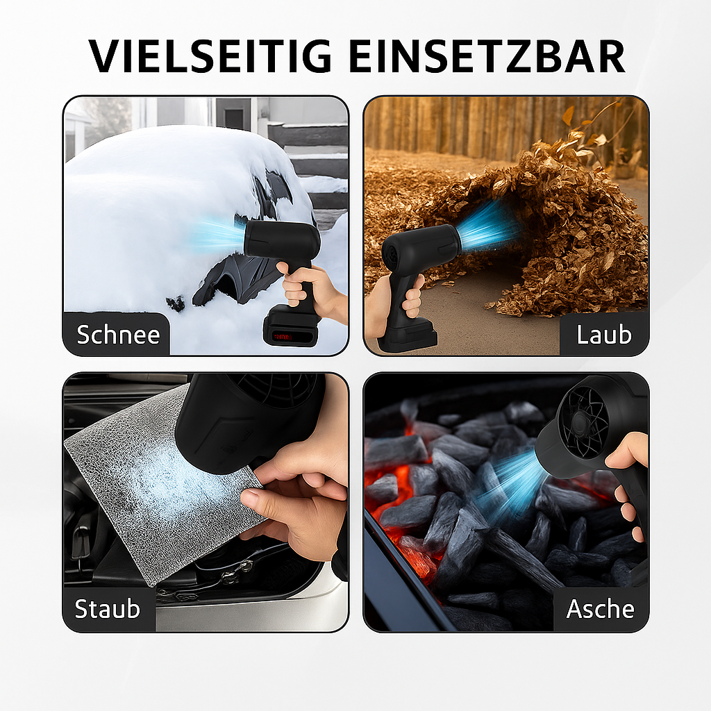 BladBreeze™ – Sendrata blovilo por fulmrapida forigo de folioj, malpuraĵo, polvo kaj ĉiutagaj rubaĵoj