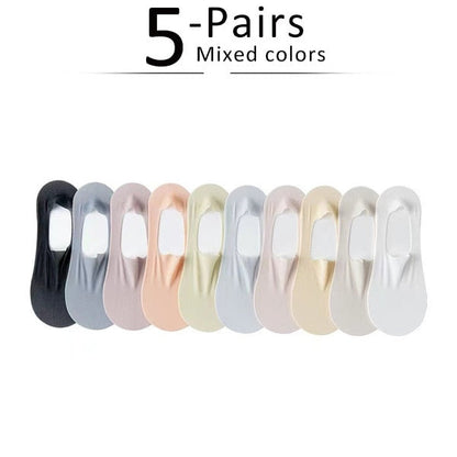 SilkSock™ - Maldikaj Nevideblaj Ŝtrumpetaj Pantofloj (3+2 SENPAGAJ) 