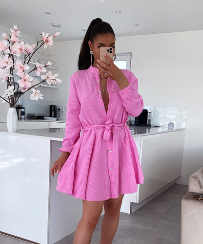 Musselin Kleid Daisy Hellpink