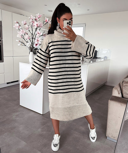 Maxi Strickkleid Carolina Beige