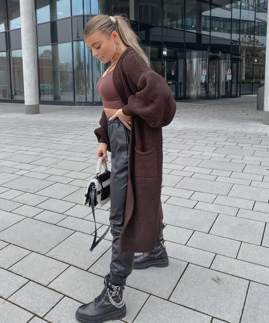 Cardigan Leilani longa malhelbruna