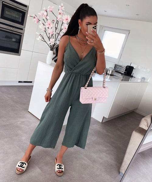 Musselin Jumpsuit Valeria Khaki