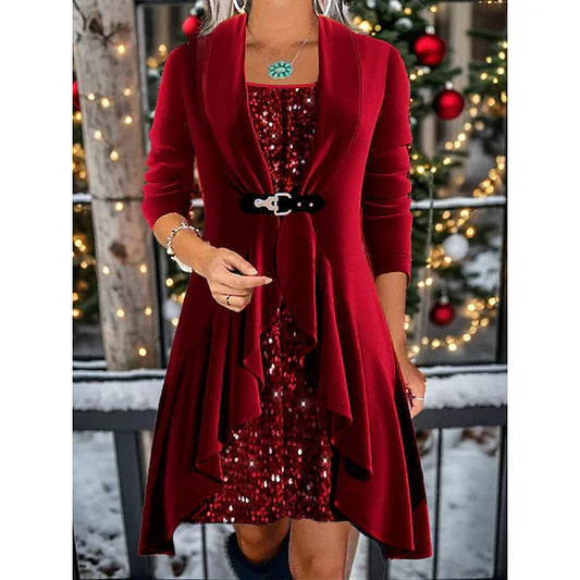 Flora™ - Neformala longmanika robo kun ronda dekoltaĵo (50% RABATO)