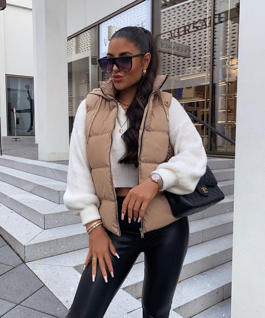 Weste Megan Kurz Beige