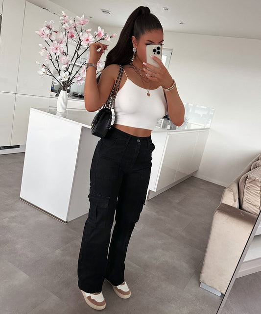 Streĉaj kargo-ĝinzoj Palmira nigraj