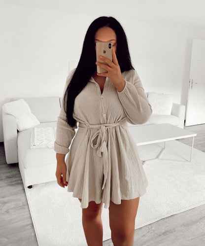 Musselin Kleid Daisy Beige